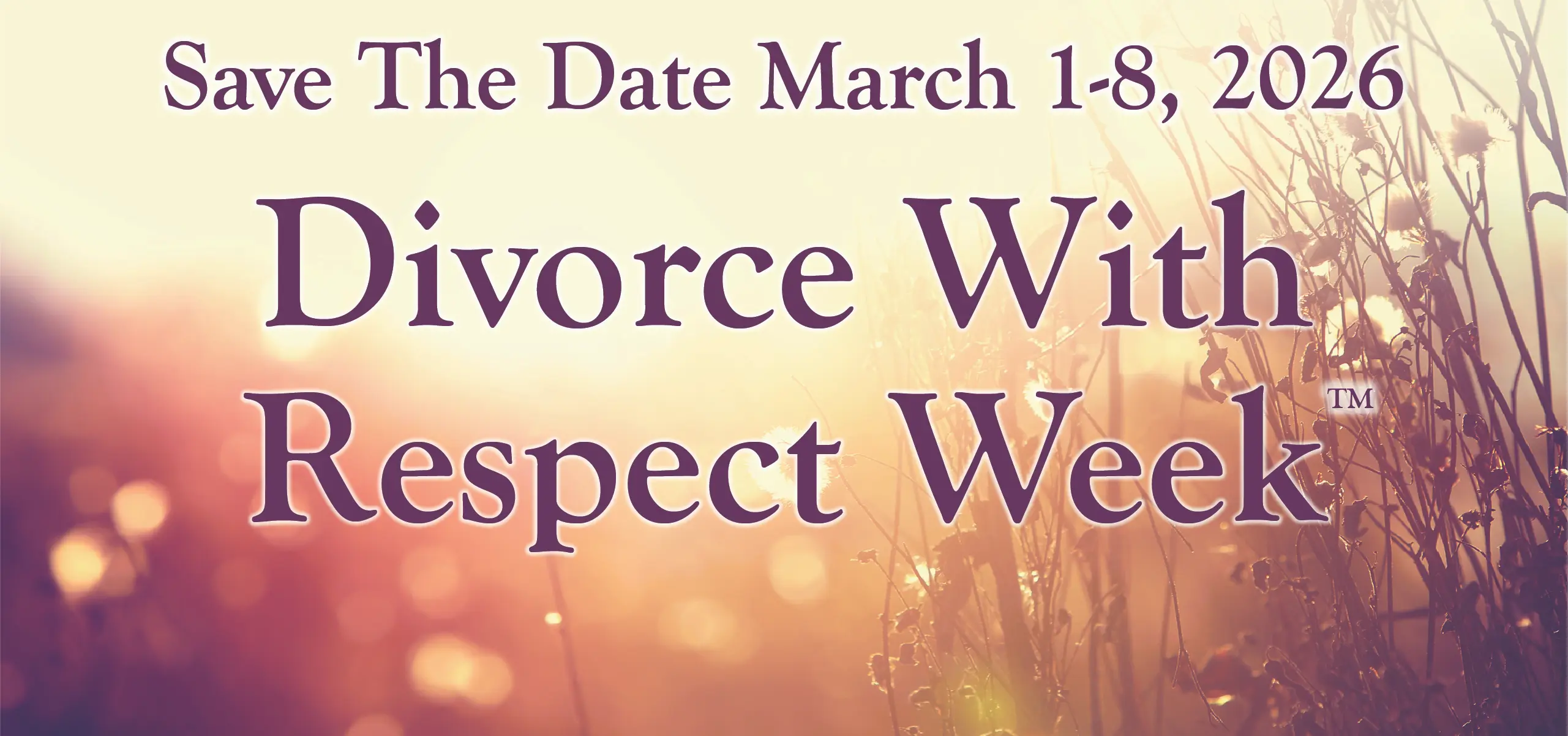 Divorce With Respect Week 2026 Save the Date banner.